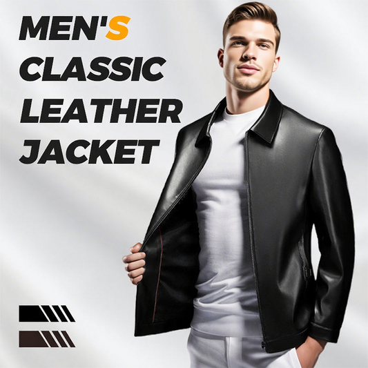 ⏳Limited-time 50% off⏰Men's Classic Leather Jacket🧥