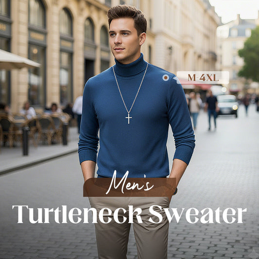 ⏳Limited-time 50% off⏰Men's Solid Color Premium Turtleneck Sweater👔