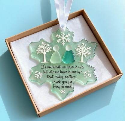 🌊Snowflake-Shaped Sea Glass Friendship Decor❄️✨ Shaped by Nature & Crafted by Hand!