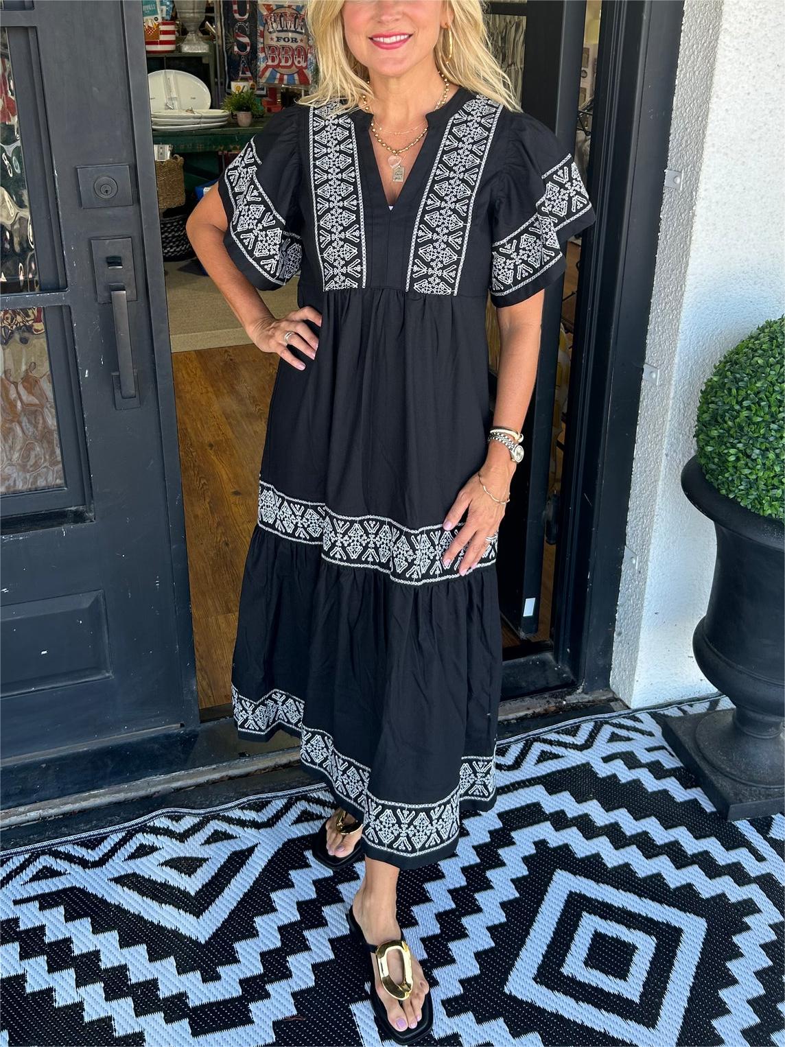 💝2024 Women's V-Neck Boho Maxi Dress💝 spiyle
