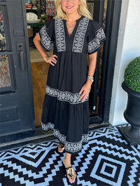 💝2024 Women's V-Neck Boho Maxi Dress💝 spiyle