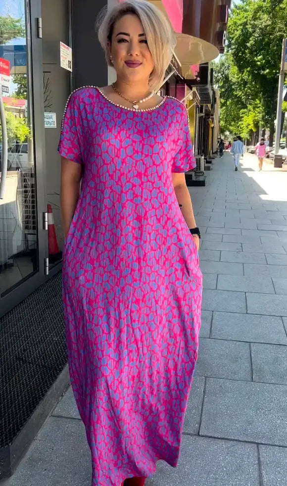 👗【M-3XL】2024 Fashionable plus-size Print Dress（50% OFF） spiyle