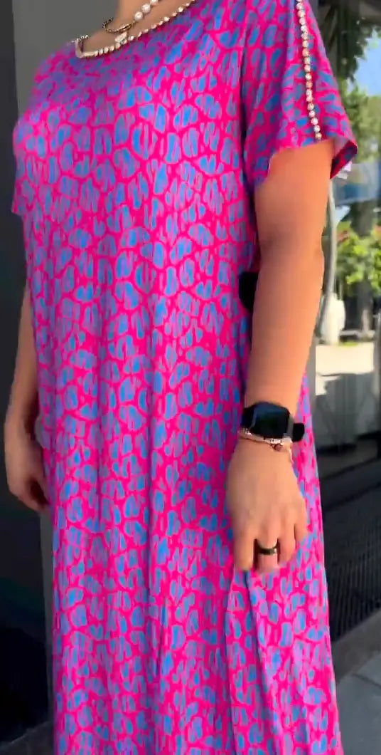 👗【M-3XL】2024 Fashionable plus-size Print Dress（50% OFF） spiyle