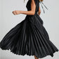 💃Timeless Elegance: Draped V-Neck Pleated Skirt Dress spiyle