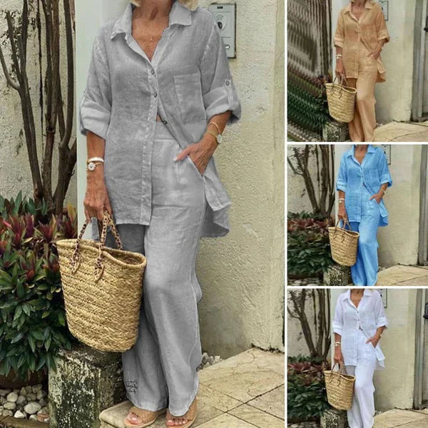 ⏳Time-limited Special⏰Two-piece cotton and linen shirt set