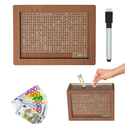 ⏳Limited-time 50% off⏰Retro Style Wooden Money Box with Counter Piggy Bank Handmade Saving Money Goal Piggy Bank