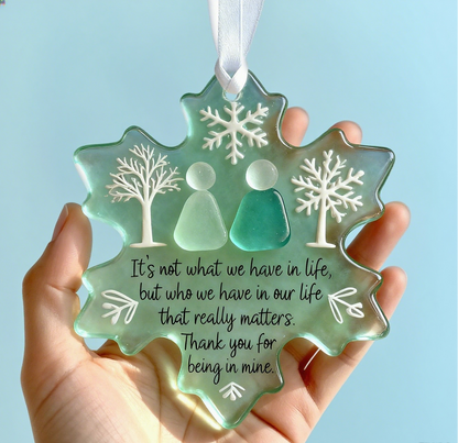 🌊Snowflake-Shaped Sea Glass Friendship Decor❄️✨ Shaped by Nature & Crafted by Hand!