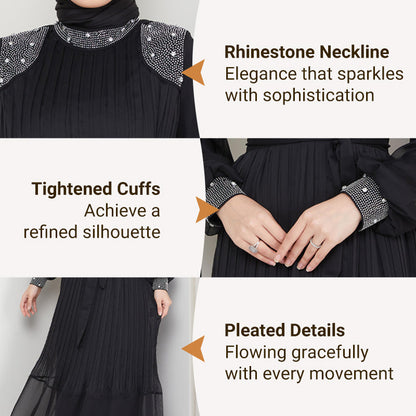⏳Time-limited Special⏰Rhinestone Sparkle Pleated Midi Dress🌹