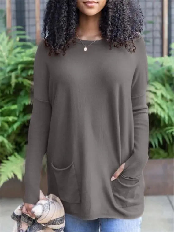 💥HOT SALE 50% OFF💥LONG SLEEVE THUMBHOLE SWEATER POCKET TUNIC💥 spiyle