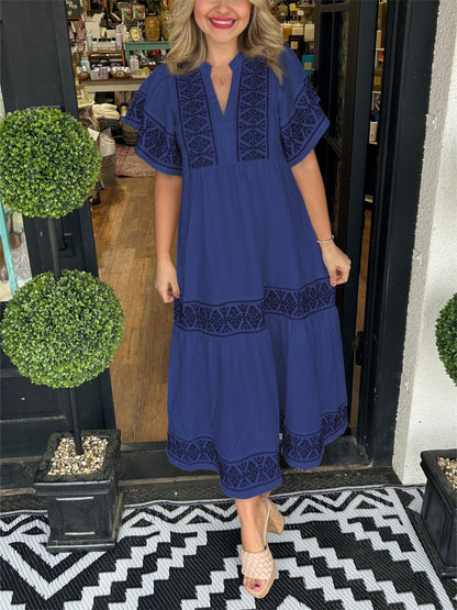 💝2024 Women's V-Neck Boho Maxi Dress💝 spiyle