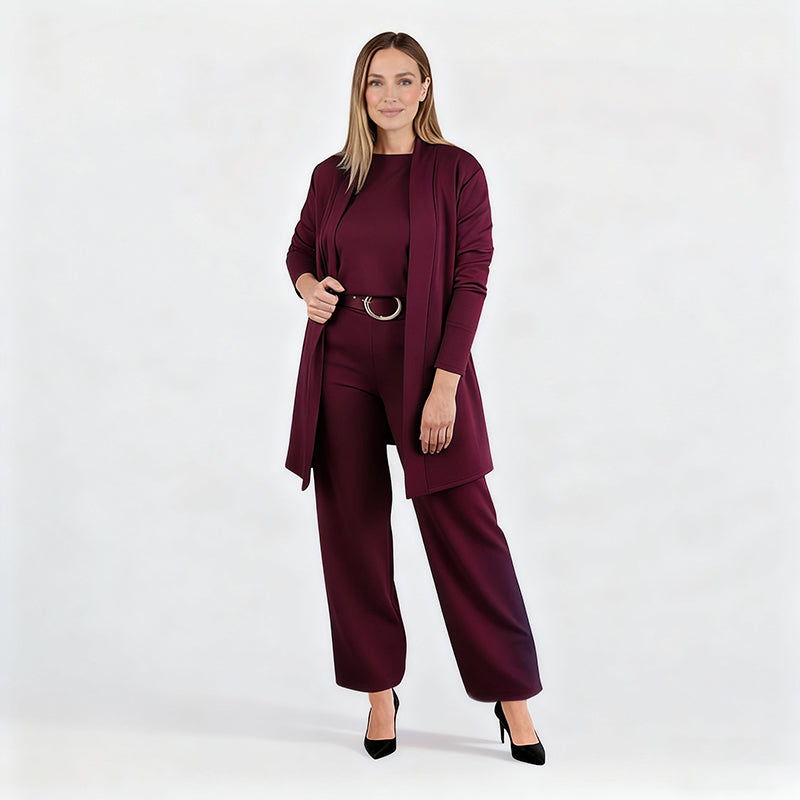 ⏳Time-Limited Special⏰Elegant 3-piece set including long cardigan, top and pants💞