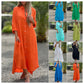 🌸Spring Specials🌸 Women's Casual Solid Color Button Front Linen Shirt Dress