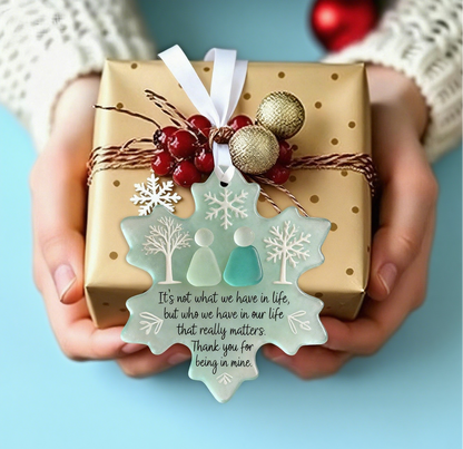 🌊Snowflake-Shaped Sea Glass Friendship Decor❄️✨ Shaped by Nature & Crafted by Hand!