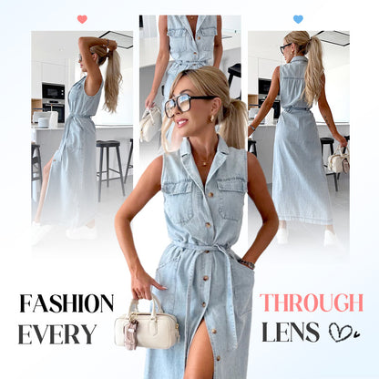 ⏳Time-limited Special⏰Women's Waistband Midi Jeans Dress 💃