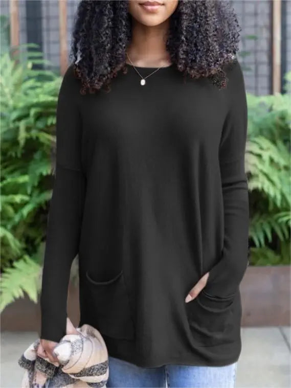 💥HOT SALE 50% OFF💥LONG SLEEVE THUMBHOLE SWEATER POCKET TUNIC💥 spiyle