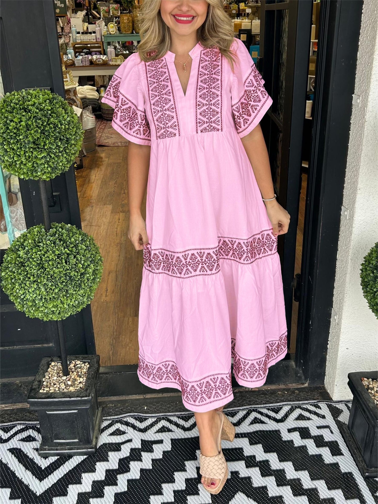 💝2024 Women's V-Neck Boho Maxi Dress💝 spiyle