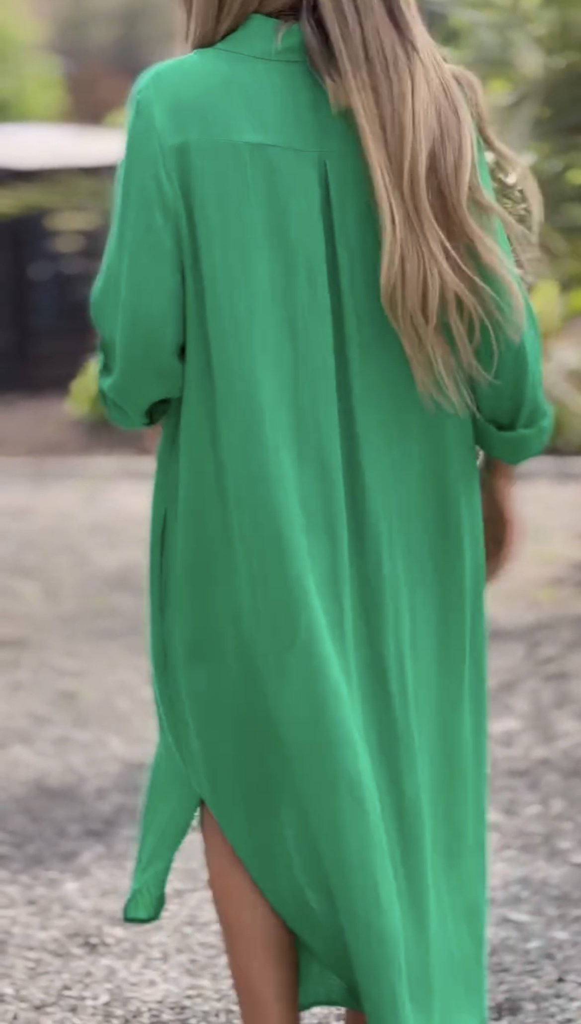 🌸Spring Specials🌸 Women's Casual Solid Color Button Front Linen Shirt Dress