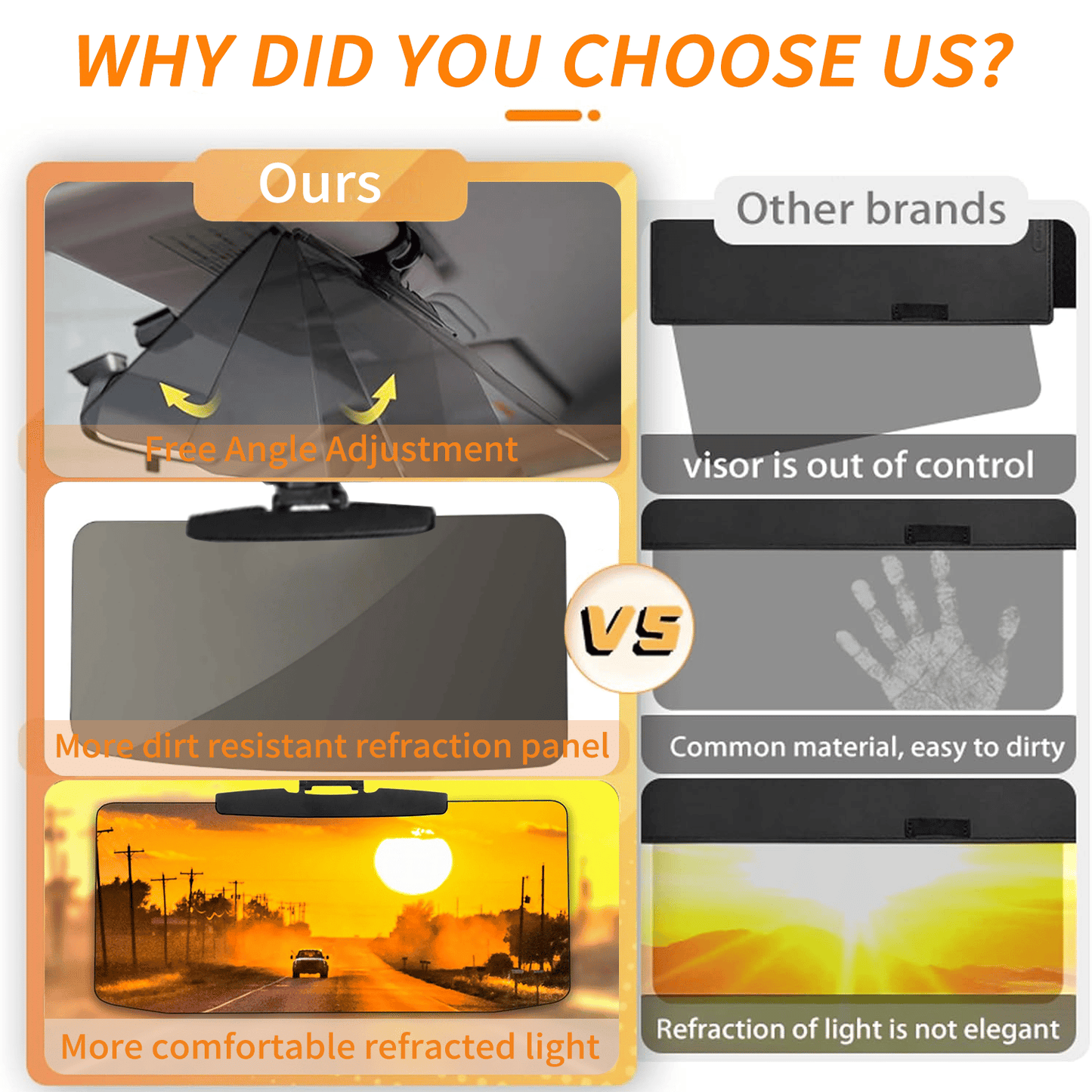 Anti-Glare Driving Visor for Sun Glare & Snow Blindness🚗