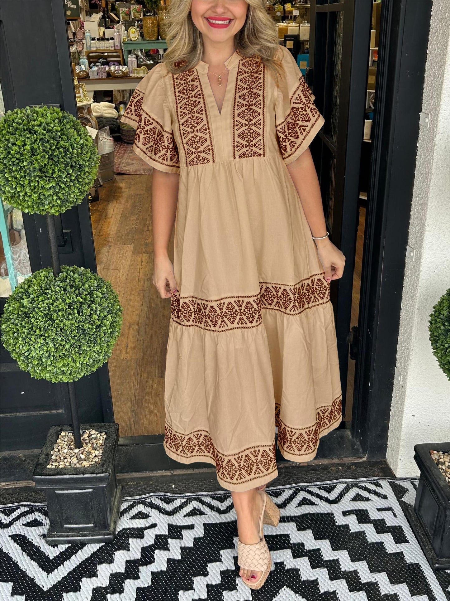 💝2024 Women's V-Neck Boho Maxi Dress💝 spiyle
