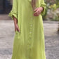 🌸Spring Specials🌸 Women's Casual Solid Color Button Front Linen Shirt Dress