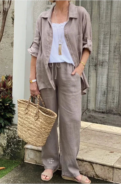 ⏳Time-limited Special⏰Two-piece cotton and linen shirt set