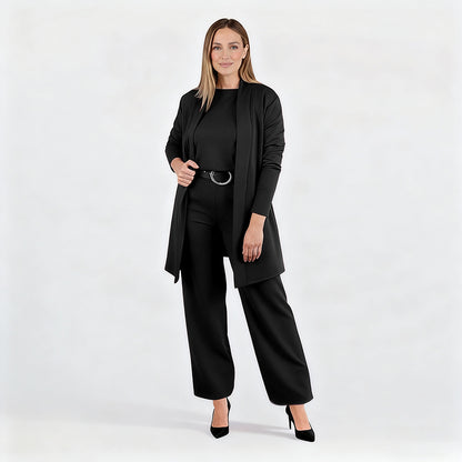 ⏳Time-Limited Special⏰Elegant 3-piece set including long cardigan, top and pants💞