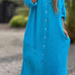 🌸Spring Specials🌸 Women's Casual Solid Color Button Front Linen Shirt Dress