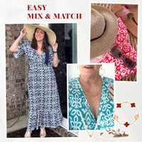🔥2025 HOT SALE🔥 Bohemian casual print V-neck waist wrap long dress