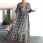🔥2025 HOT SALE🔥 Bohemian casual print V-neck waist wrap long dress
