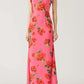 🌸Spring Specials💐 Cheongsam Style Rose Floral Print Tiered Flare Sleeve Stretch Maxi Dress