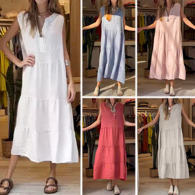 ⏳Time-limited Special⏰Women's cotton and linen dress🦋