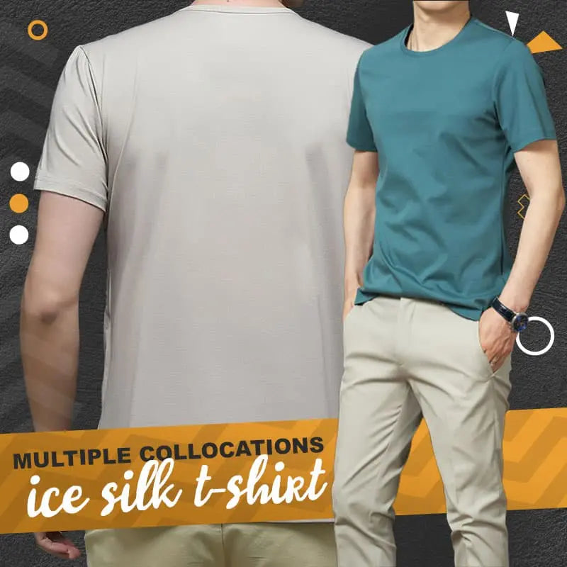 👕Men's Solid Color Ice Silk T-Shirt❄️ spiyle