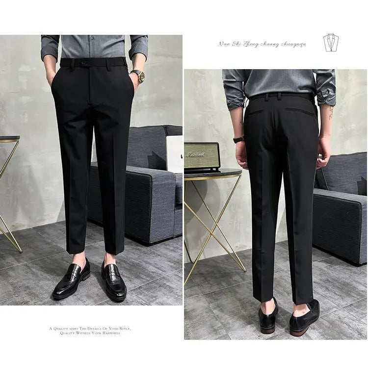 🎁Hot Sale 50% OFF⏳Solid Color Slim Fit Formal Pants spiyle