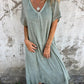 🌸Spring Specials💐 Women's Loose V-neck Cotton Linen Dress