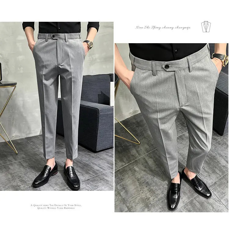 🎁Hot Sale 50% OFF⏳Solid Color Slim Fit Formal Pants spiyle