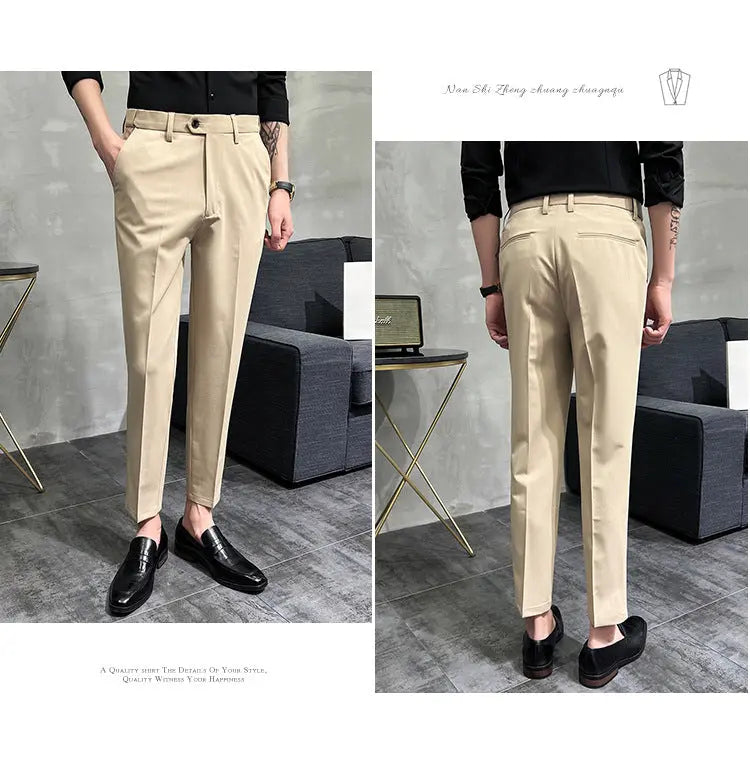 🎁Hot Sale 50% OFF⏳Solid Color Slim Fit Formal Pants spiyle