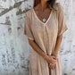 🌸Spring Specials💐 Women's Loose V-neck Cotton Linen Dress