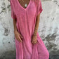 🌸Spring Specials💐 Women's Loose V-neck Cotton Linen Dress
