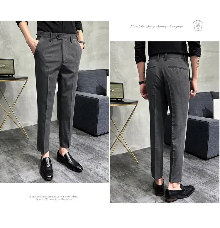 🎁Hot Sale 50% OFF⏳Solid Color Slim Fit Formal Pants spiyle