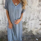 🌸Spring Specials💐 Women's Loose V-neck Cotton Linen Dress