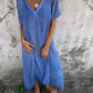 🌸Spring Specials💐 Women's Loose V-neck Cotton Linen Dress