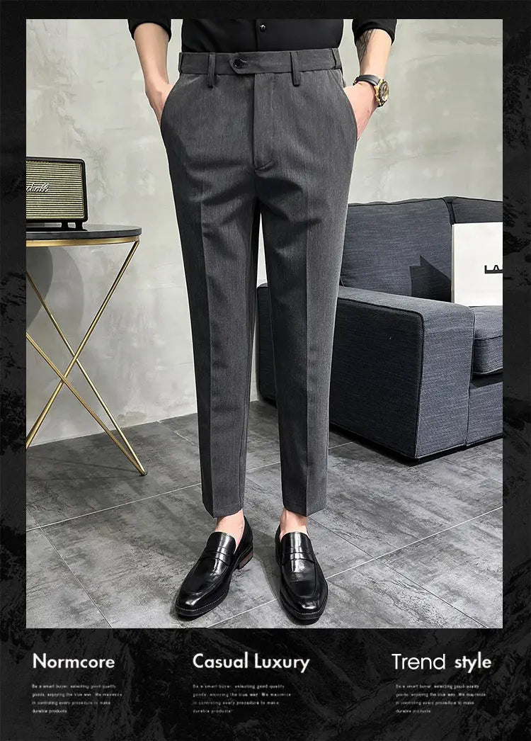 🎁Hot Sale 50% OFF⏳Solid Color Slim Fit Formal Pants spiyle