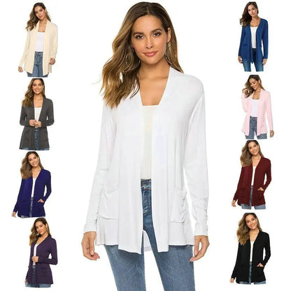 Women's lightweight long-sleeved cardigan top spiyle