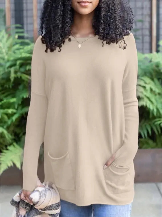 💥HOT SALE 50% OFF💥LONG SLEEVE THUMBHOLE SWEATER POCKET TUNIC💥 spiyle