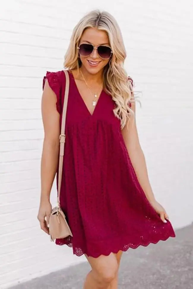 ⏰ Last Day Promotion 49% OFF💕California Romper Elegant Lace Hollow Dress with pockets spiyle