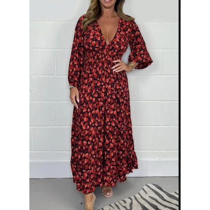 🌸Spring Specials🌸 Women Printed Sexy Deep V-neck Dress