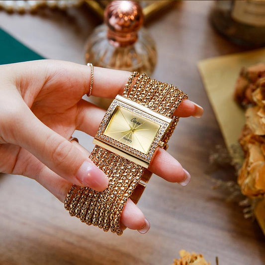 ⏳Limited-time 50% off⏰Ladies Rhinestone Quartz Square Watch⌚