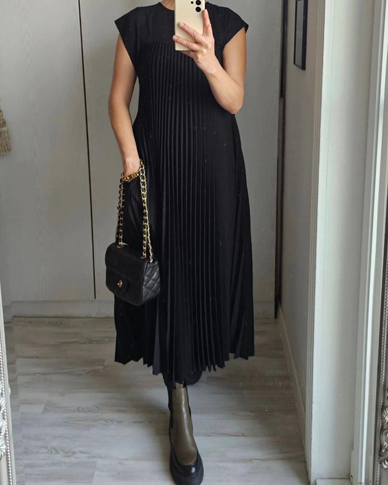 🌸Spring Specials🌸 Sleeveless pleated simple solid color dress