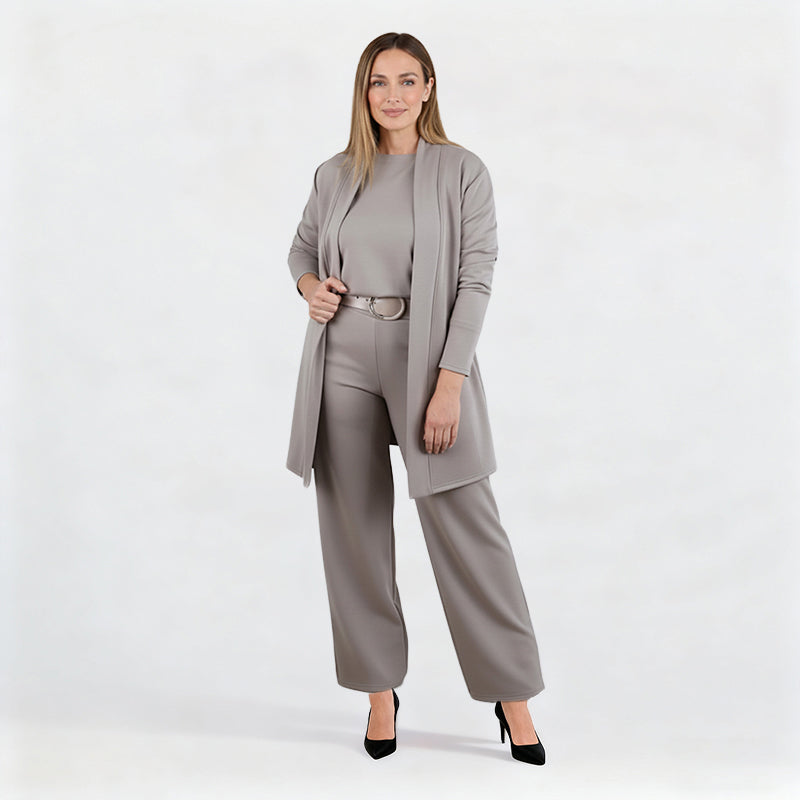 ⏳Time-Limited Special⏰Elegant 3-piece set including long cardigan, top and pants💞