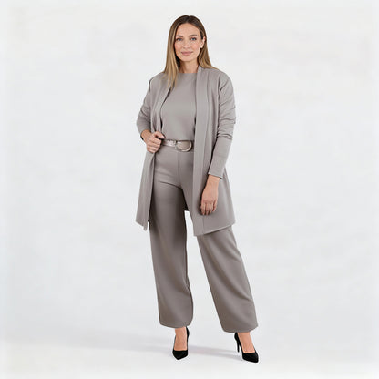 ⏳Time-Limited Special⏰Elegant 3-piece set including long cardigan, top and pants💞